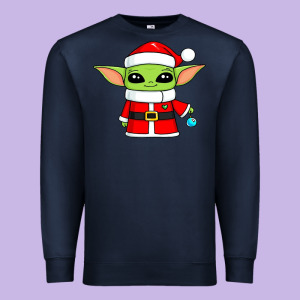 Baby Yoda Christmas Santa Claus Premium Sweatshirt Designed By Trangstudio