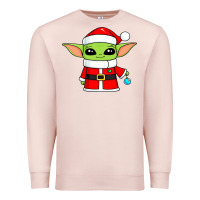 Pale Pink baby yoda christmas santa claus Premium Sweatshirt - trangStudio