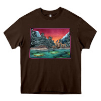 Chocolate Brown Colorado Scenery Map Heavy Core Tee - Bettercallsaul