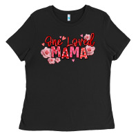 Black one loved mama valentine's day Ladies Tee - texasbilliewilder