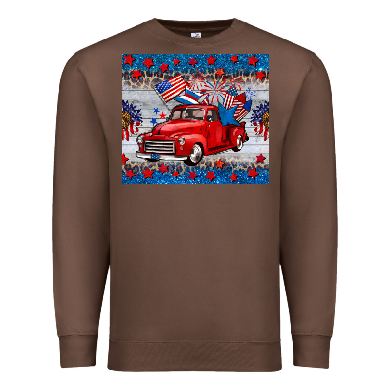 American Truck 4th Of July Tumbler Premium Sweatshirt by BarkalooDesign | Teevron