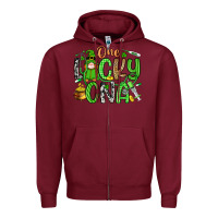 Burgundy one lucky cna Zipper Hoodie - Artiststas