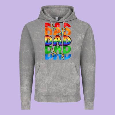 Dad Dad Dad Pride Vintage Hoodie Designed By Cowgirlartshop