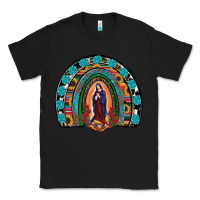 Black Lady Of Guadalupe Rainbow Classic Tee - RanaPortraitStore