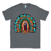 Charcoal Heather Lady Of Guadalupe Rainbow Classic Tee - RanaPortraitStore