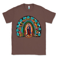 Chestnut Lady Of Guadalupe Rainbow Classic Tee - RanaPortraitStore