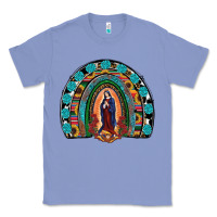 Colony Blue Lady Of Guadalupe Rainbow Classic Tee - RanaPortraitStore