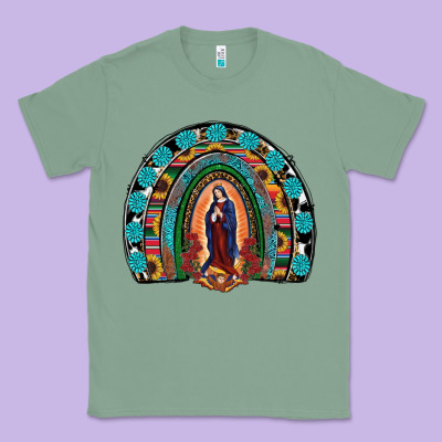 Lady Of Guadalupe Rainbow Classic Tee Designed By Ranaportraitstore