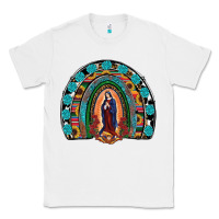 White Lady Of Guadalupe Rainbow Classic Tee - RanaPortraitStore