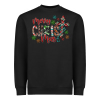 Black Merry Christmas Heavyweight Sweatshirt - CowhideDigitalArt