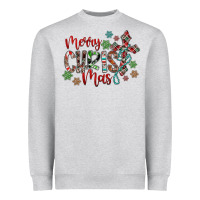 Heather Grey Merry Christmas Heavyweight Sweatshirt - CowhideDigitalArt