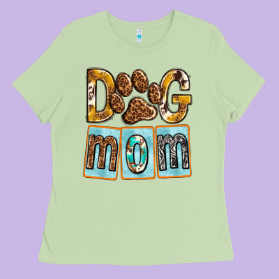 Dog Mom With Paw Ladies Tee Designed By Texasbilliewilder