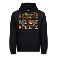 Black believe believe believe Urban Hoodie - AdoDesignShop