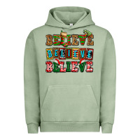 Pigment Oil Green believe believe believe Urban Hoodie - AdoDesignShop