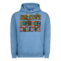 Pigment Pebble Blue believe believe believe Urban Hoodie - AdoDesignShop