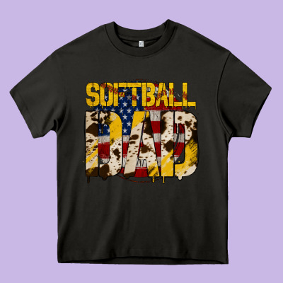 American Softball Dad Heavy Core Tee Designed By Bettercallsaul