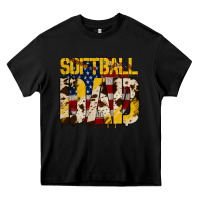 Black American Softball Dad Heavy Core Tee - Bettercallsaul