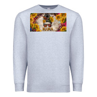 Heather Grey mess bun mama with sunflowers and colorful leopard license plate Premium Sweatshirt - BarkalooDesign