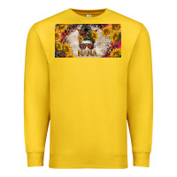 Lemon mess bun mama with sunflowers and colorful leopard license plate Premium Sweatshirt - BarkalooDesign