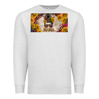 Oatmeal Heather mess bun mama with sunflowers and colorful leopard license plate Premium Sweatshirt - BarkalooDesign