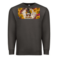 Smoke mess bun mama with sunflowers and colorful leopard license plate Premium Sweatshirt - BarkalooDesign