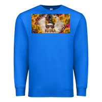 True Royal mess bun mama with sunflowers and colorful leopard license plate Premium Sweatshirt - BarkalooDesign