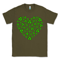 Army Green shamrock heart Classic Tee - Artiststas