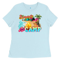 Baby Blue summer camp Ladies Tee - NancyCooperArtShop
