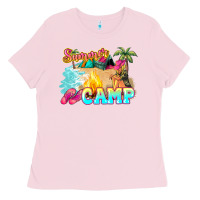 Bubblegum Pink summer camp Ladies Tee - NancyCooperArtShop