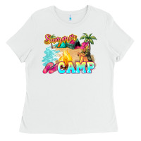 White summer camp Ladies Tee - NancyCooperArtShop