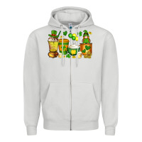 Dove Grey st patrick's day coffee cups with gnome Zipper Hoodie - Artiststas