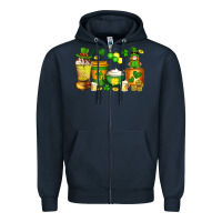 Navy st patrick's day coffee cups with gnome Zipper Hoodie - Artiststas