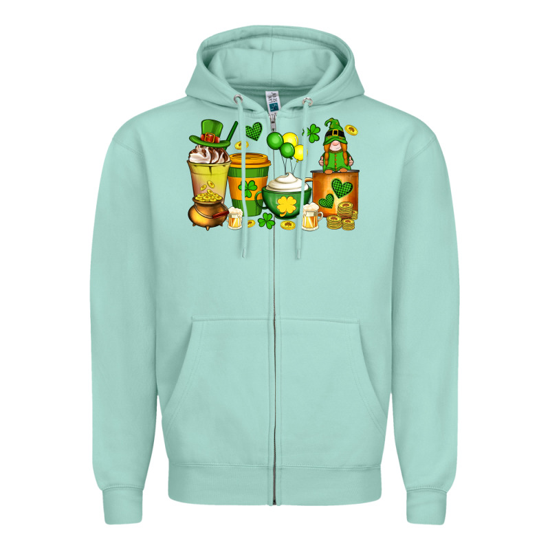 St Patrick's Day Coffee Cups With Gnome Zipper Hoodie by Artiststas | Teevron