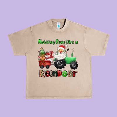 Nothing Runs Like A Reindeer Urban Heavy Tee Designed By Cowgirlartshop