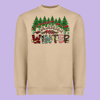 I Was Made For Winter Heavyweight Sweatshirt Designed By Cowhidedigitalart