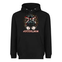 Black baseballmom messy bun Heavyweight Hoodie - BarkalooDesign