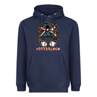 Navy baseballmom messy bun Heavyweight Hoodie - BarkalooDesign