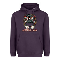 Plum baseballmom messy bun Heavyweight Hoodie - BarkalooDesign