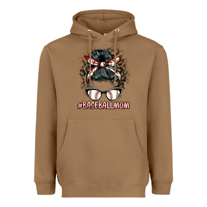 Baseballmom Messy Bun Heavyweight Hoodie by BarkalooDesign | Teevron
