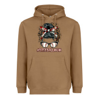 Toasted Coconut baseballmom messy bun Heavyweight Hoodie - BarkalooDesign