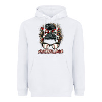 White baseballmom messy bun Heavyweight Hoodie - BarkalooDesign