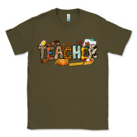 Army Green Fall Teacher Classic Tee - NancyCooperArtShop