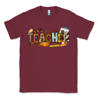 Burgundy Fall Teacher Classic Tee - NancyCooperArtShop