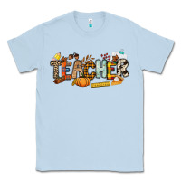 Dusty Blue Fall Teacher Classic Tee - NancyCooperArtShop