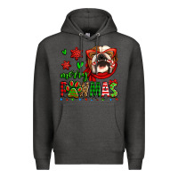 Charcoal Heather merry pawmas christmas bulldog Premium Hoodie - Jasminsmagicworld