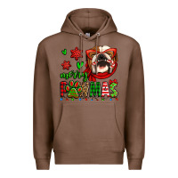 Chestnut merry pawmas christmas bulldog Premium Hoodie - Jasminsmagicworld