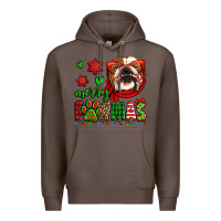 Coffee merry pawmas christmas bulldog Premium Hoodie - Jasminsmagicworld