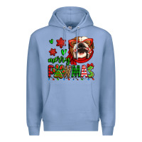 Colony Blue merry pawmas christmas bulldog Premium Hoodie - Jasminsmagicworld