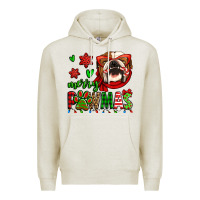 Oatmeal Heather merry pawmas christmas bulldog Premium Hoodie - Jasminsmagicworld