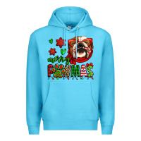 Ocean Blue merry pawmas christmas bulldog Premium Hoodie - Jasminsmagicworld